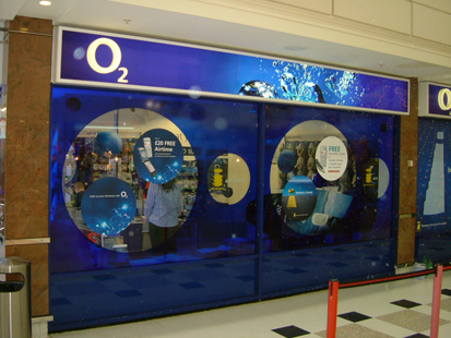 Window Graphics for O2 shop in Belfast